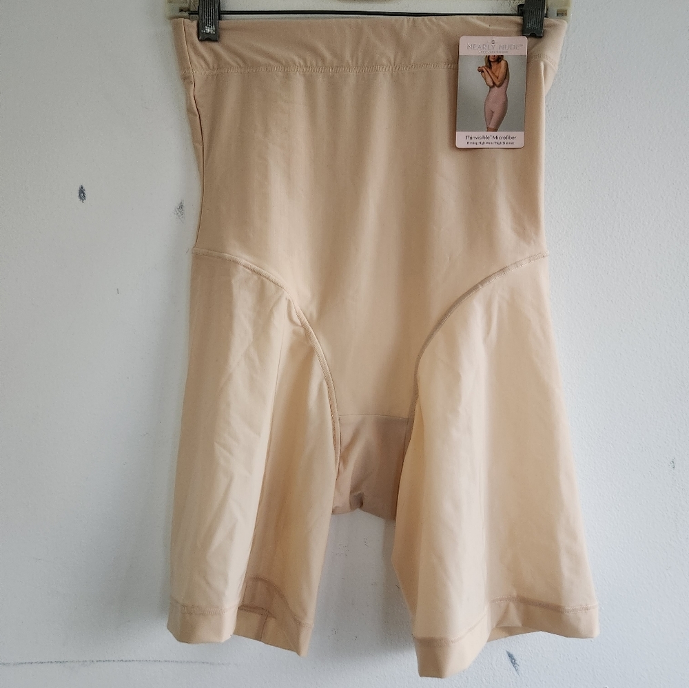 NWT Nearly Nude Thinvisible Microfiber High Waisted Body Shaper Shorts sz Large